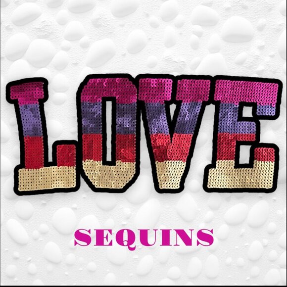 VINTAGE BCCG MaxAzria Black Lounge 3/4 length Sequin LOVE BCBG Logo Sweats - 30" - Picture 6 of 7